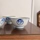 Lot Bol Riz Thé Bleu Blanc Porcelaine Chine Bleu Cobalt Dragons Impériaux