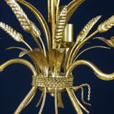 Golden suspension, 3 branches, wheat cob decoration.