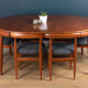 "Roundette" teak dining table & 6 chairs by  Hans Olsen for Frem Rølje 1960