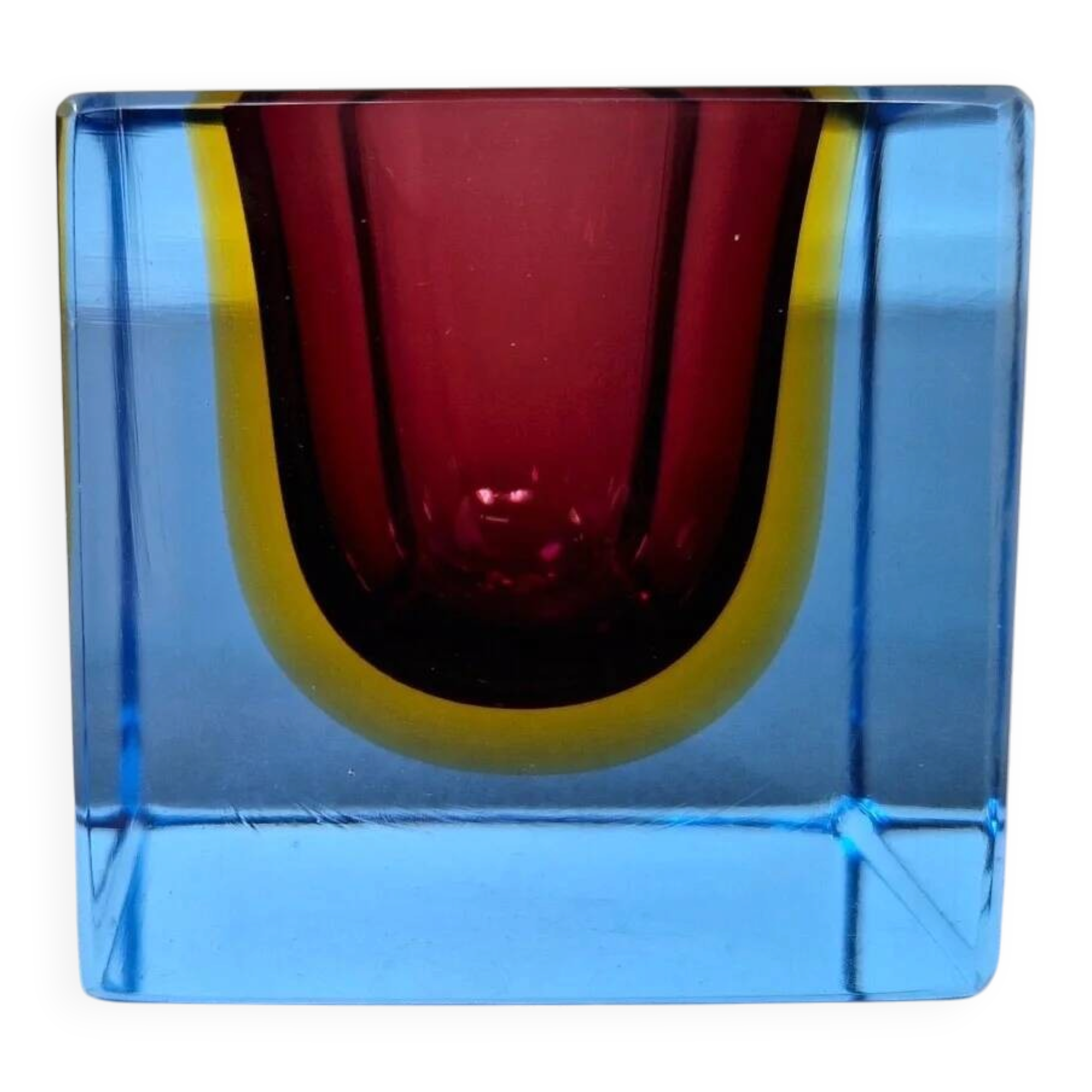 Murano Sommerso | Cube en verre | Années 1960