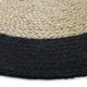 Tapis en jute et coton noir beige 90 cm