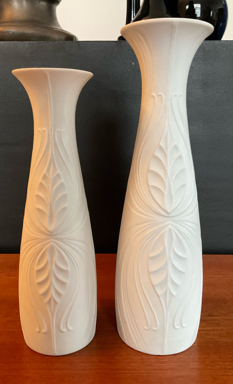 Pair of Op Art vases KPM Germany porcelain from the 1960s.