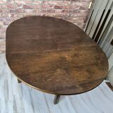 Renovated art deco round dining table, Poland 1950s