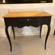 Black console, natural tray