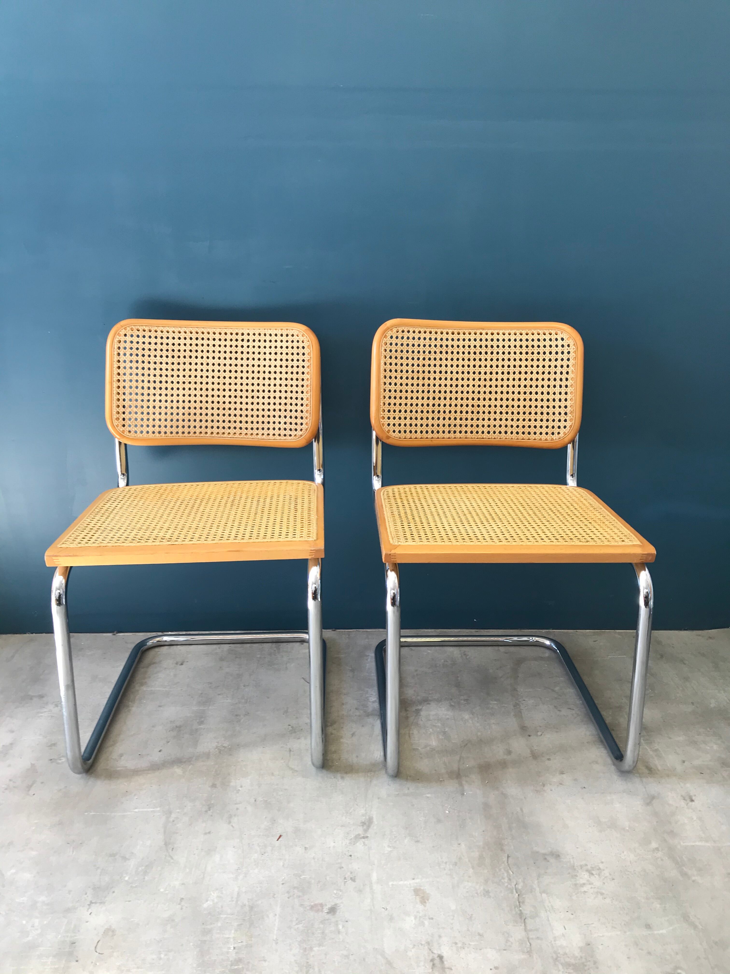 Pair of chairs B32 Marcel Breuer edition Gavina