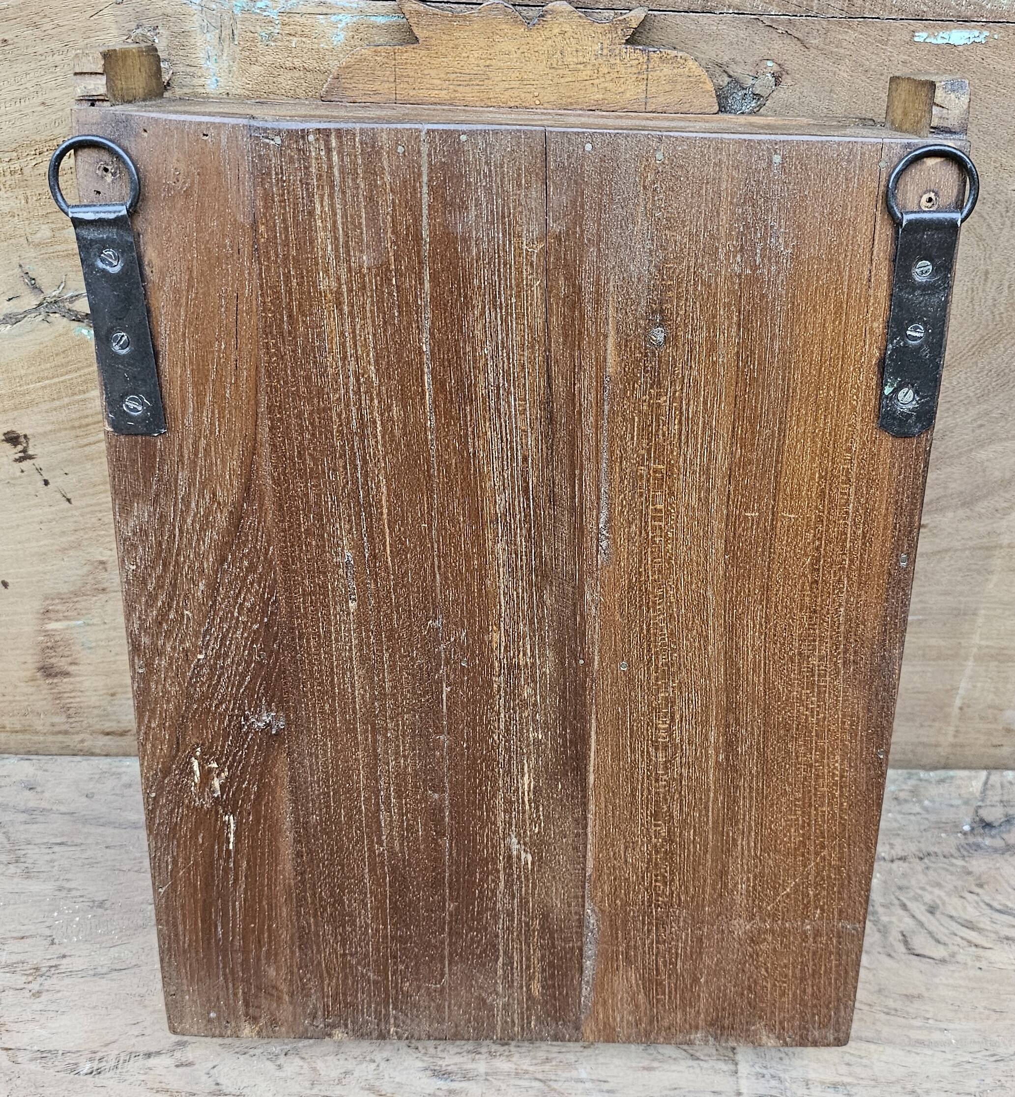 Old tribal wall display case in Burmese teak