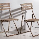 Antique folding garden chairs (c.1920). Set of 2 pieces.
