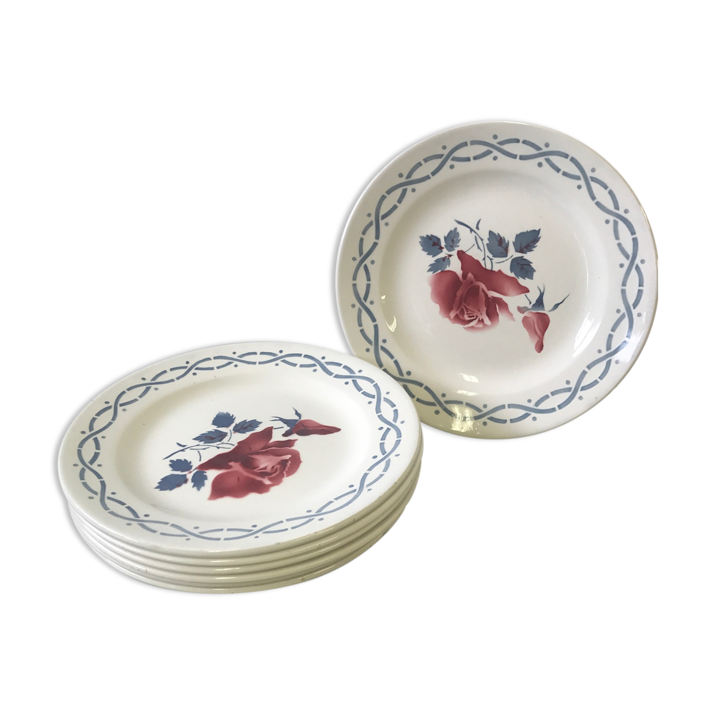 Plates old vintage Sarreguemines