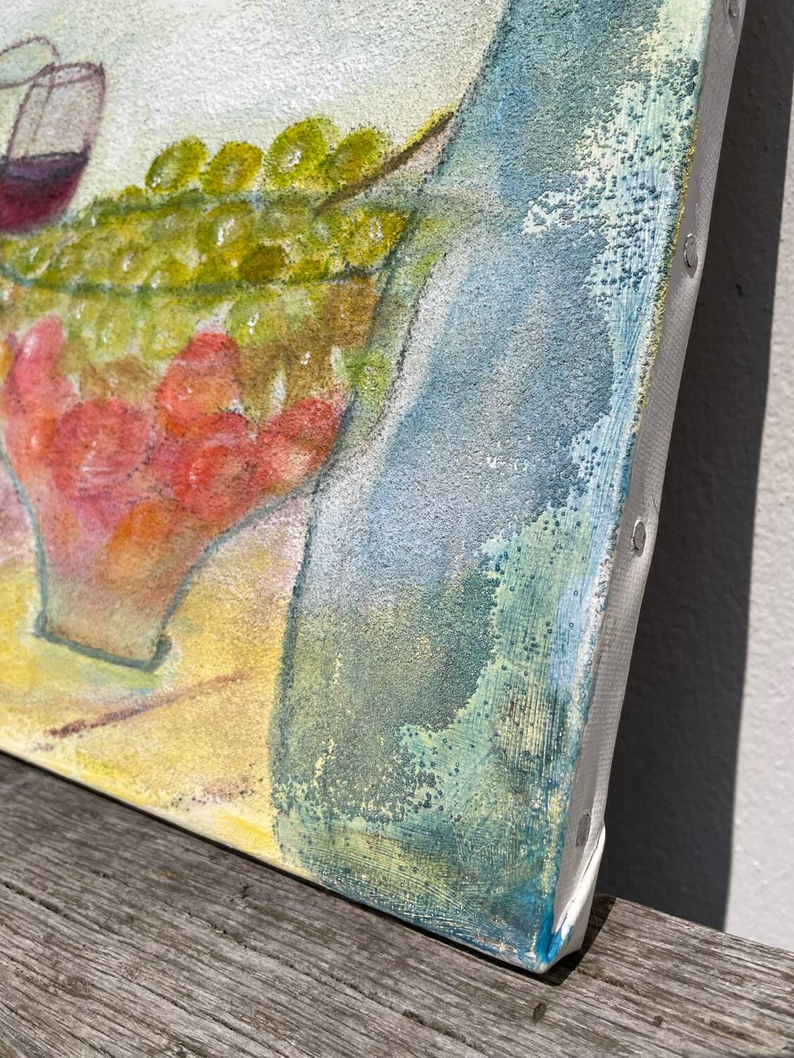 Still life painting on canvas