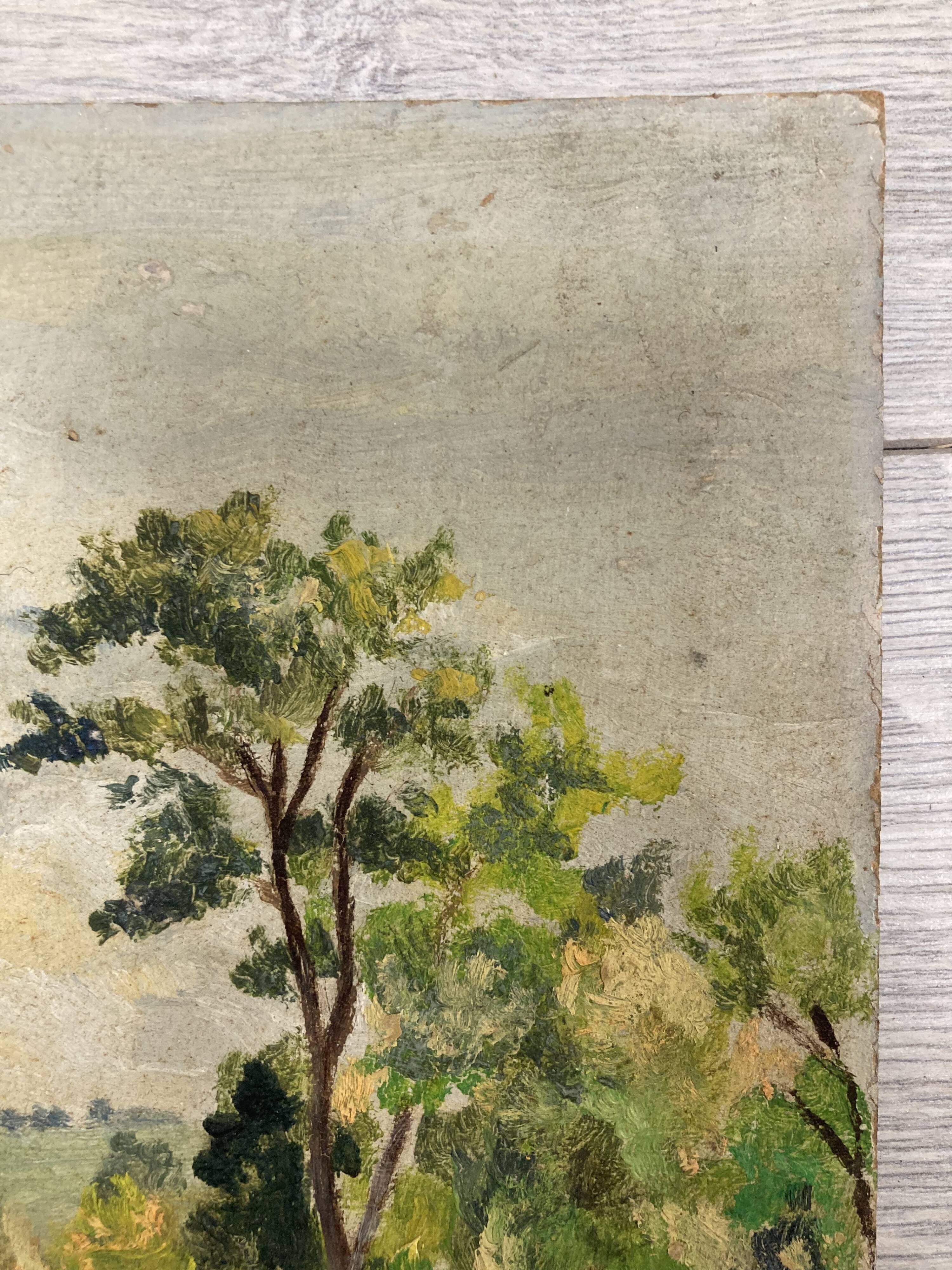 Oil on vintage panel