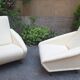 Distex Model Armchairs in White Boucle by Gio Ponti for Manifattura Artigianale Italiana, 1990s, Set of 2