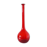 Italian red blown glass bottle EMPOLI