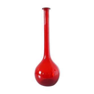 Bouteille italienne en verre soufflé rouge EMPOLI