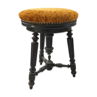 Tabouret napoléon 3 velours jaune