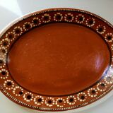 Oval plate in varnished sandstone 70'