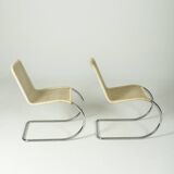 Bauhaus "MR10" chairs by Ludwig Mies van der Rohe, Tecta edition circa 1990