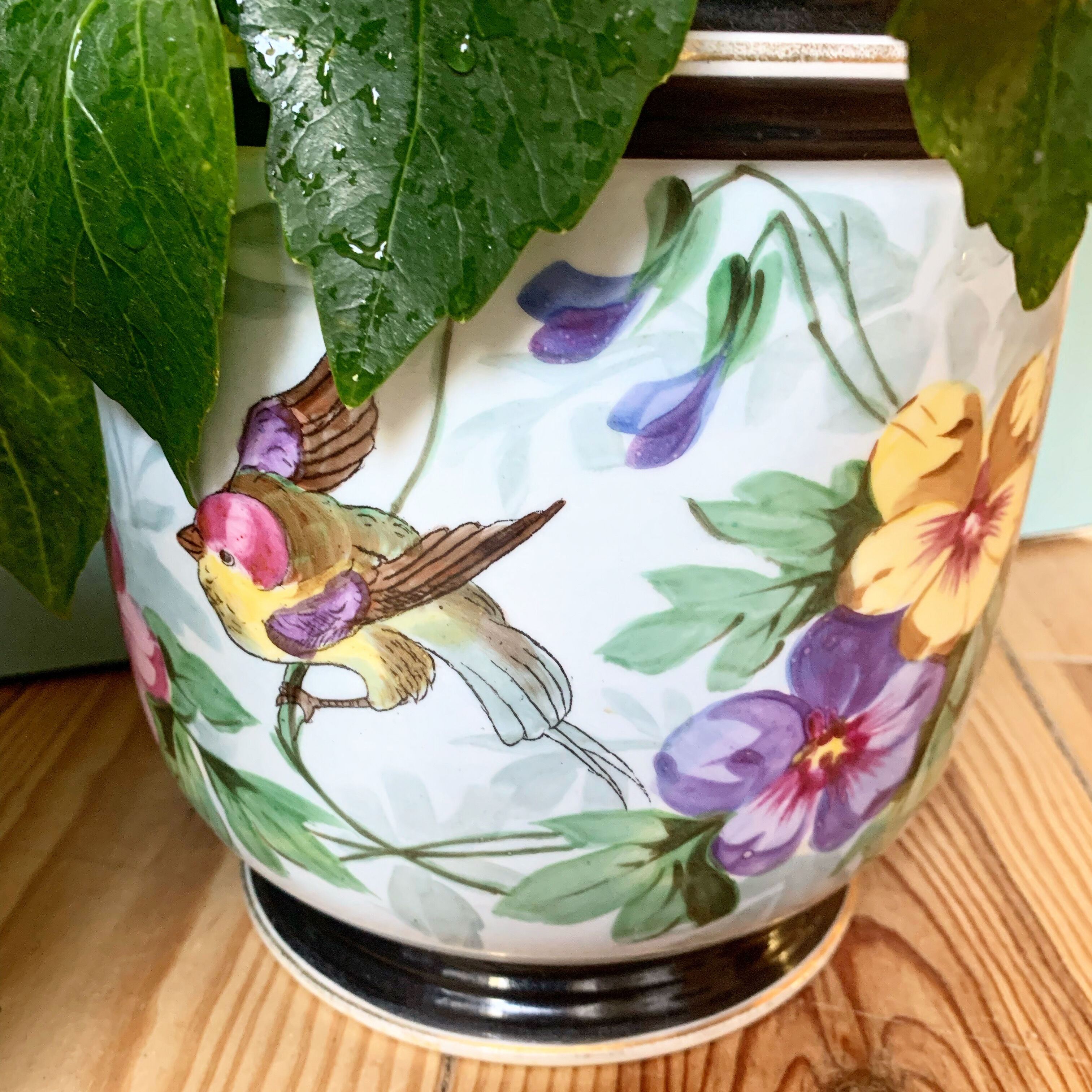 Lot de deux cache-pots en porcelaine de Limoges