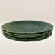 Set of 5 dessert plates in barbotine, vine leaf model Gien