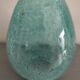 vase Karcagi Fátyolüveg cracked glass turquoise / blue-green water Hungary