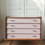 Vintage chest of drawers revisited in Setting Plaster from Farrow & Ball