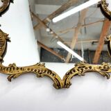 Miroir mural français en laiton antique