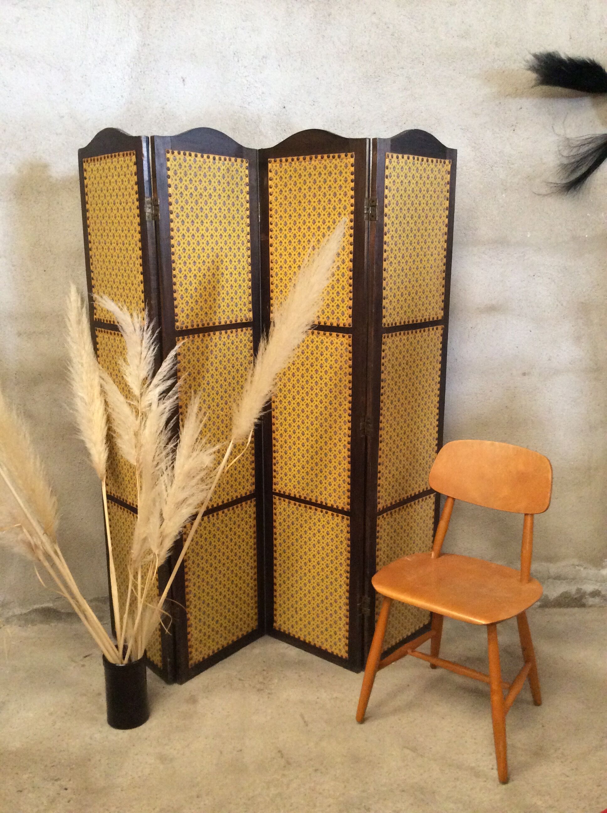 Vintage wood screen 1960