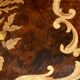 Antique coffee table with floral marquetry, Louis XV style.