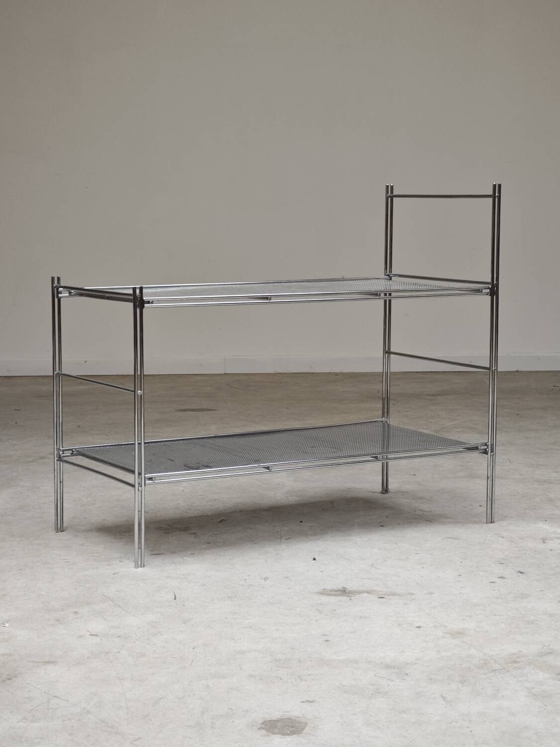 Chrome end table or console, Italy 1970