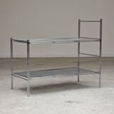 Chrome end table or console, Italy 1970