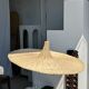 Large suspension, rattan luminaire in hat shape D:80cm