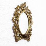 Miroir bougeoir en laiton