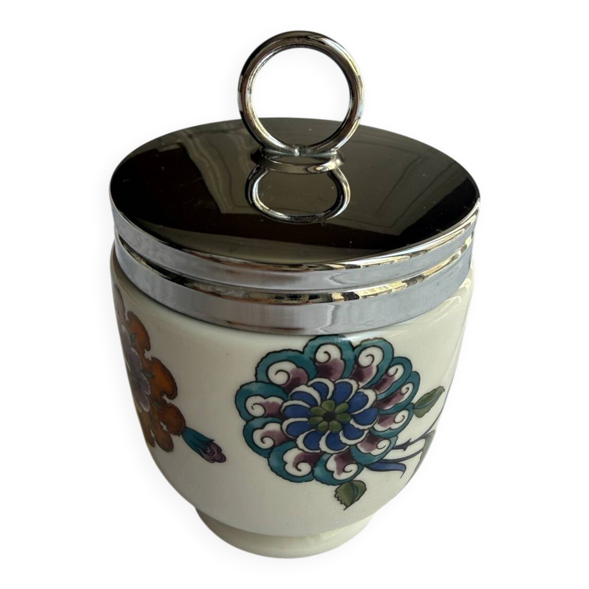 Egg coddler porcelaine anglaise Royal Worcester « Palmyra »