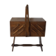 Rustic dark wood sewing basket