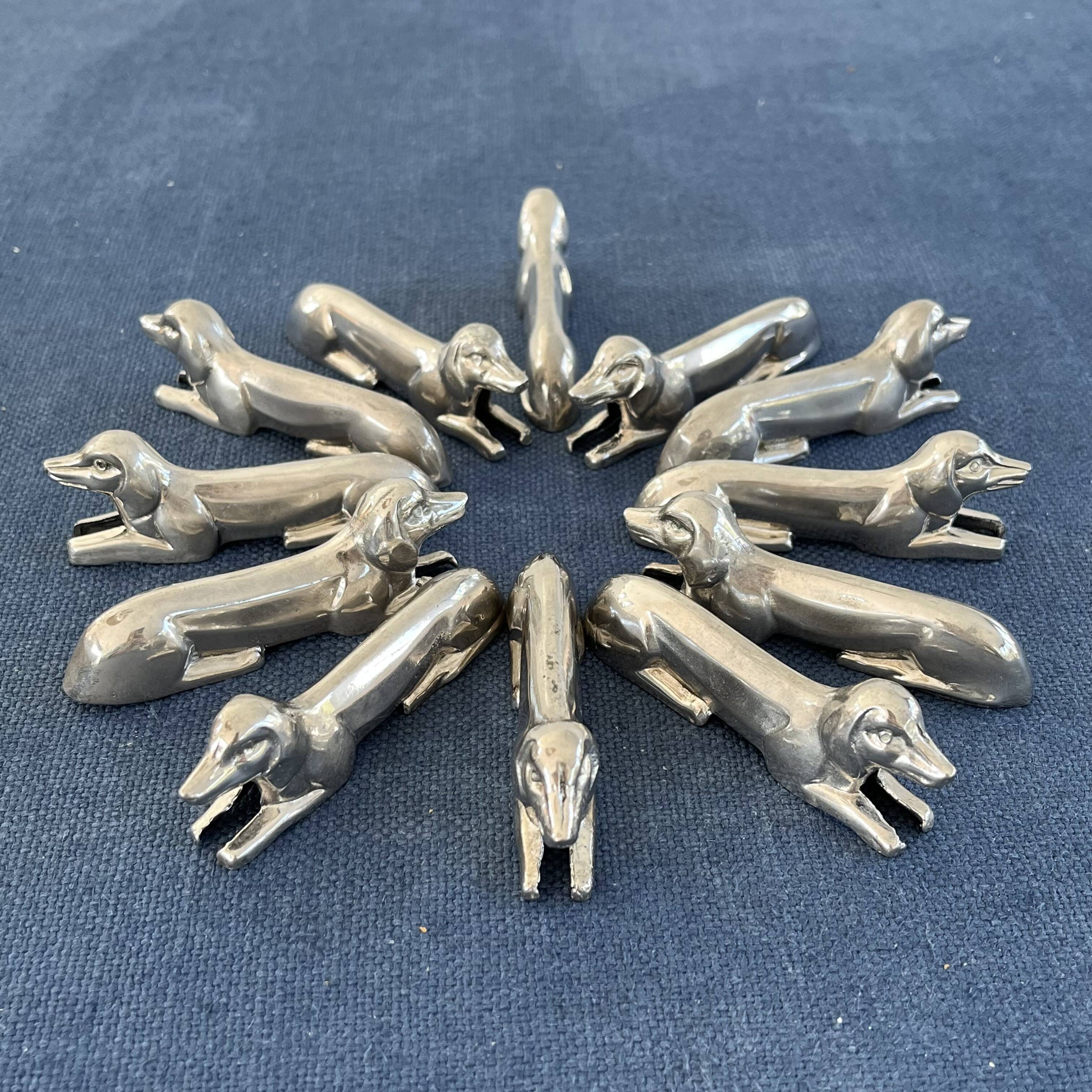12 metal dachshund knife rests