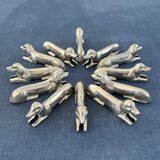 12 metal dachshund knife rests