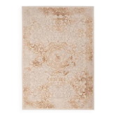 Vintage cream and brown Persian-style rug in wool.