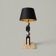 Sculptural lamp in marble and chrome in a modernist Art Deco style.