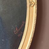 Painting: LETOURNELLE (19th century). Portrait of a schoolgirl. 1862.