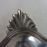 Plat ovale en métal argenté d'époque art déco