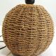 Vintage wicker and ceramic lamp – 1970s – Natural bohemian lamp