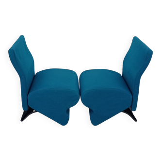 Pair of giroflex designer duck blue armchairs