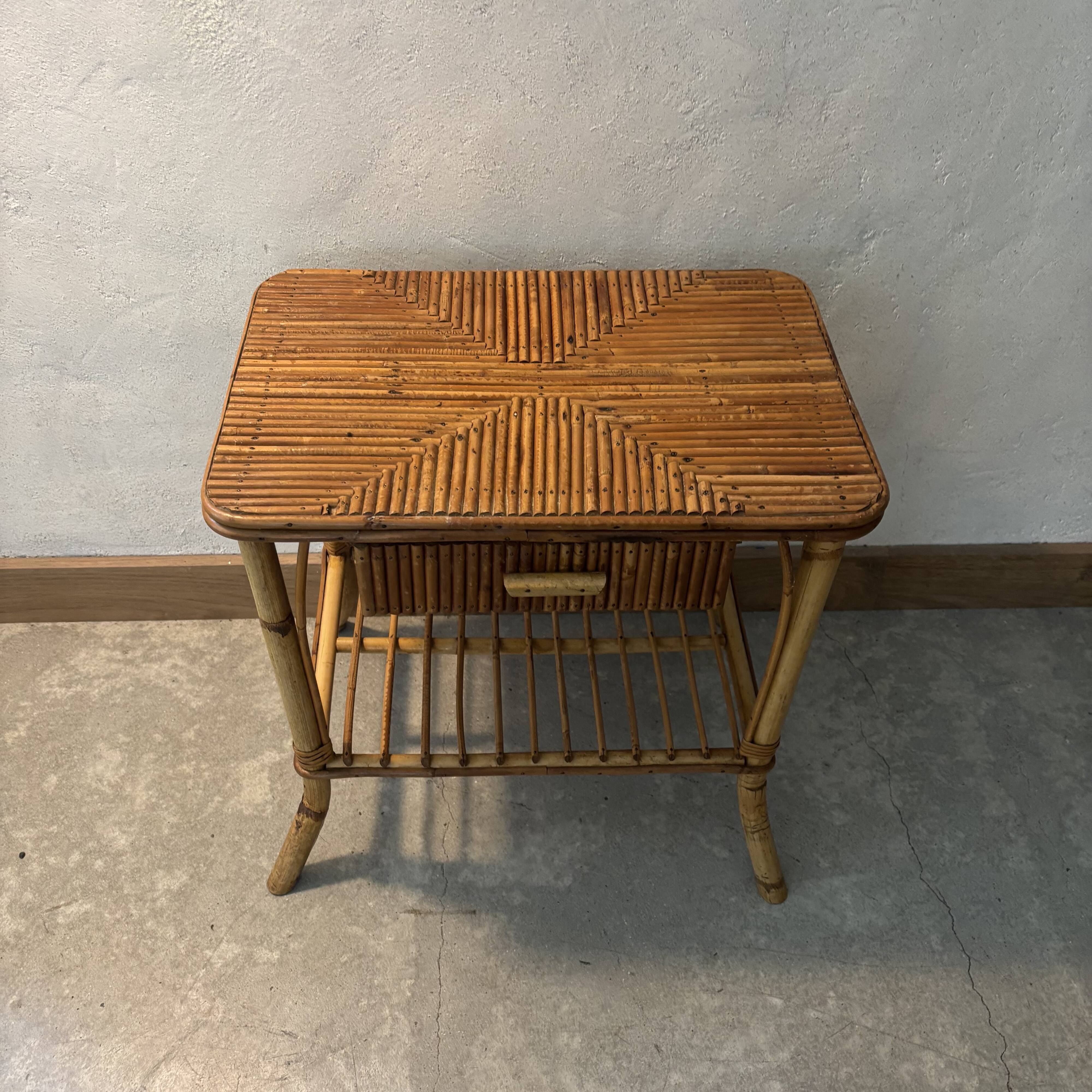 Rattan bedside table