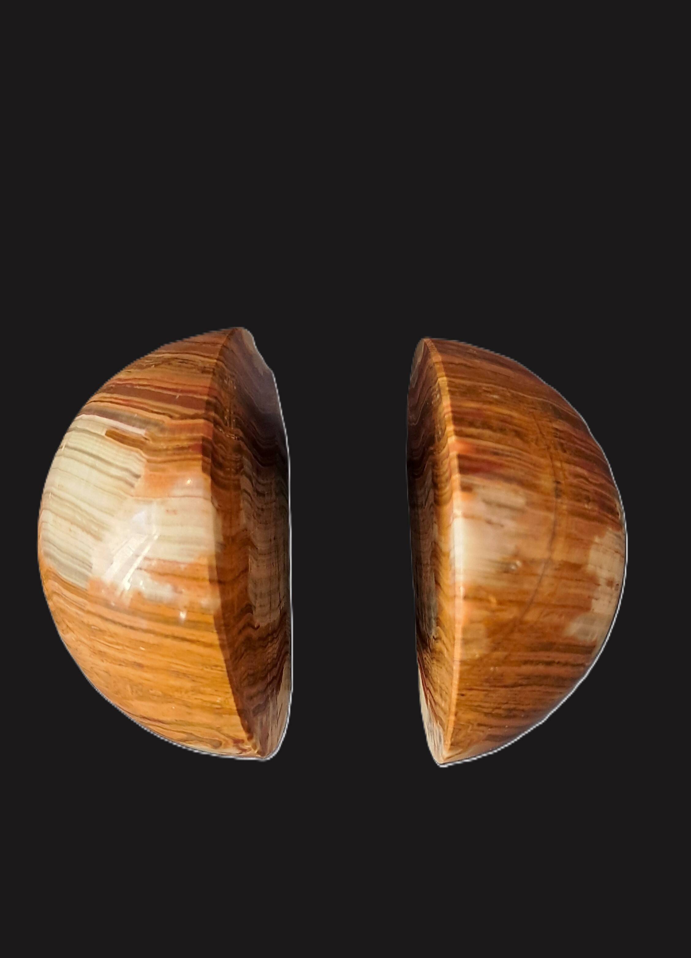 Pair of Onyx Egg-Shaped Bookends