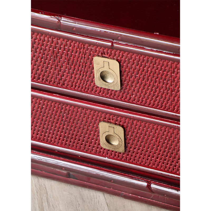 Vintage Dal Vera bedside table in bamboo and wicker, 1970