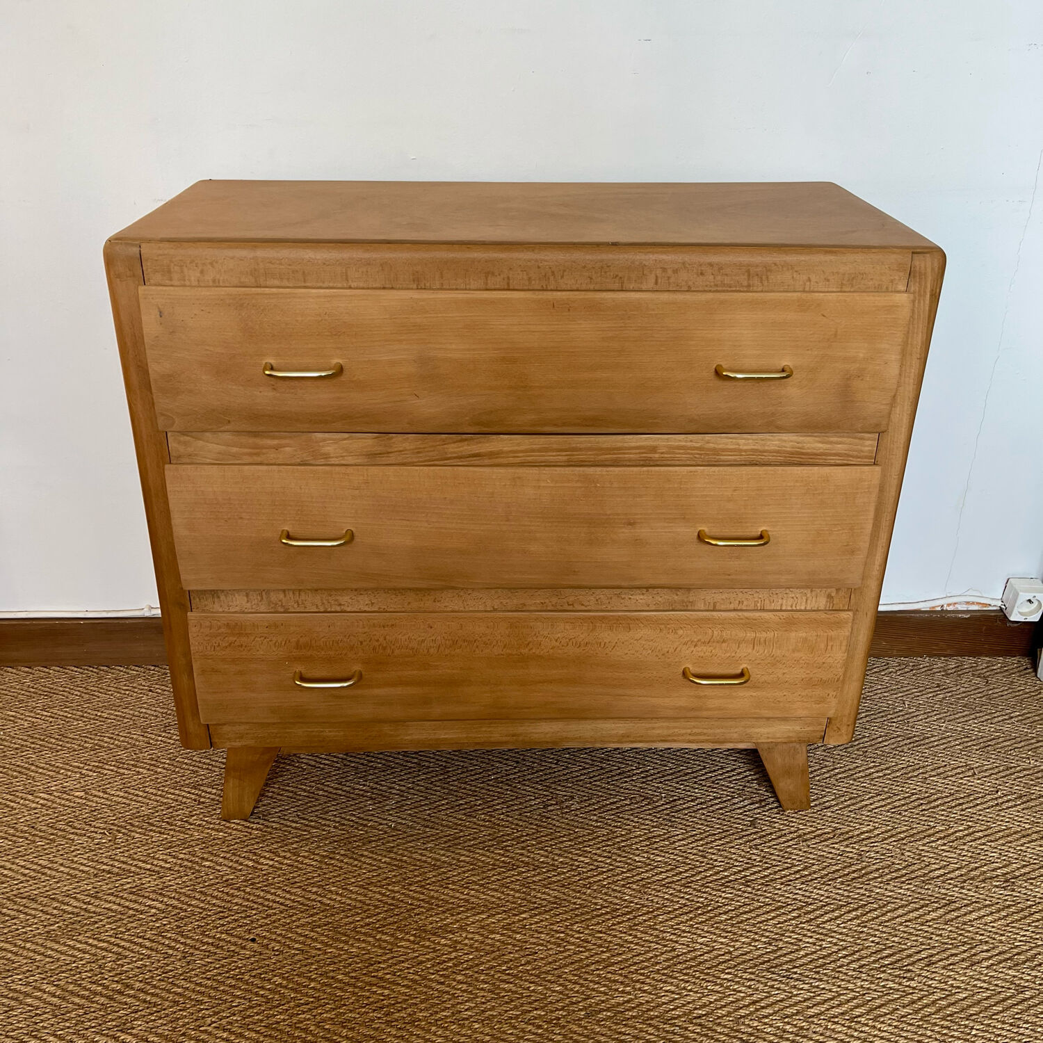 Commode vintage bois pieds compas