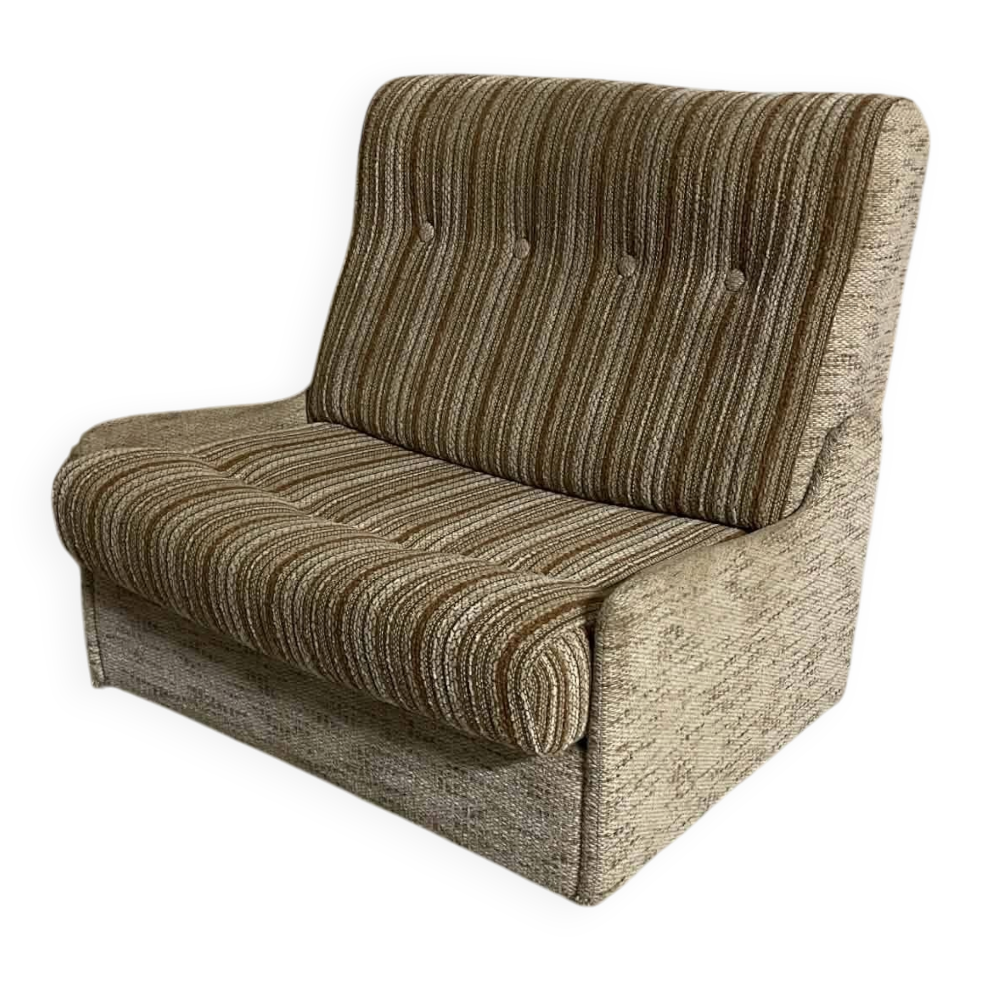 Vintage convertible armchair into a guest bed.