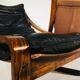 Pair of vintage leather armchairs, Sweden 1960's