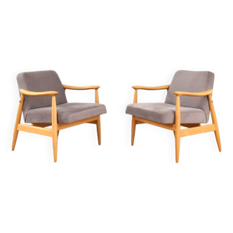 Mid-Century Polish Lounge Chairs by J. Kędziorek, 1960s. Set of 2.