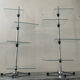 Duo de tables d’appoint vintage en verre et métal chromé