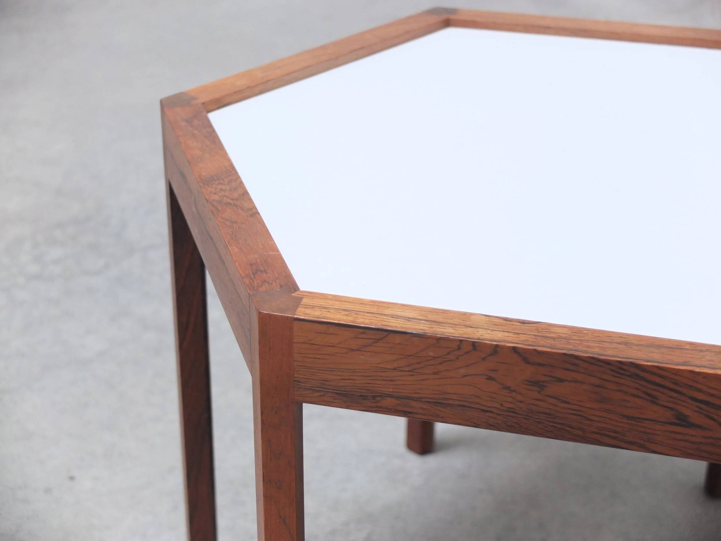 Rosewood 'Hexagon' side table by Hans Christian Andersen, 1960s